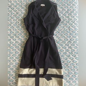 Navy and white Calvin Klein wrap dress